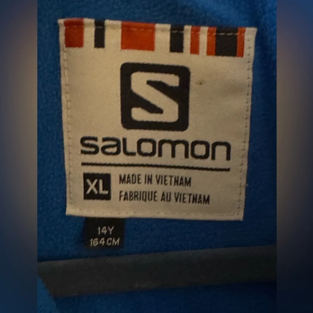 🧥 Salomon Junior Ski/Snowboard Jacket - Blue/Green Geometric Print - Size 14Y